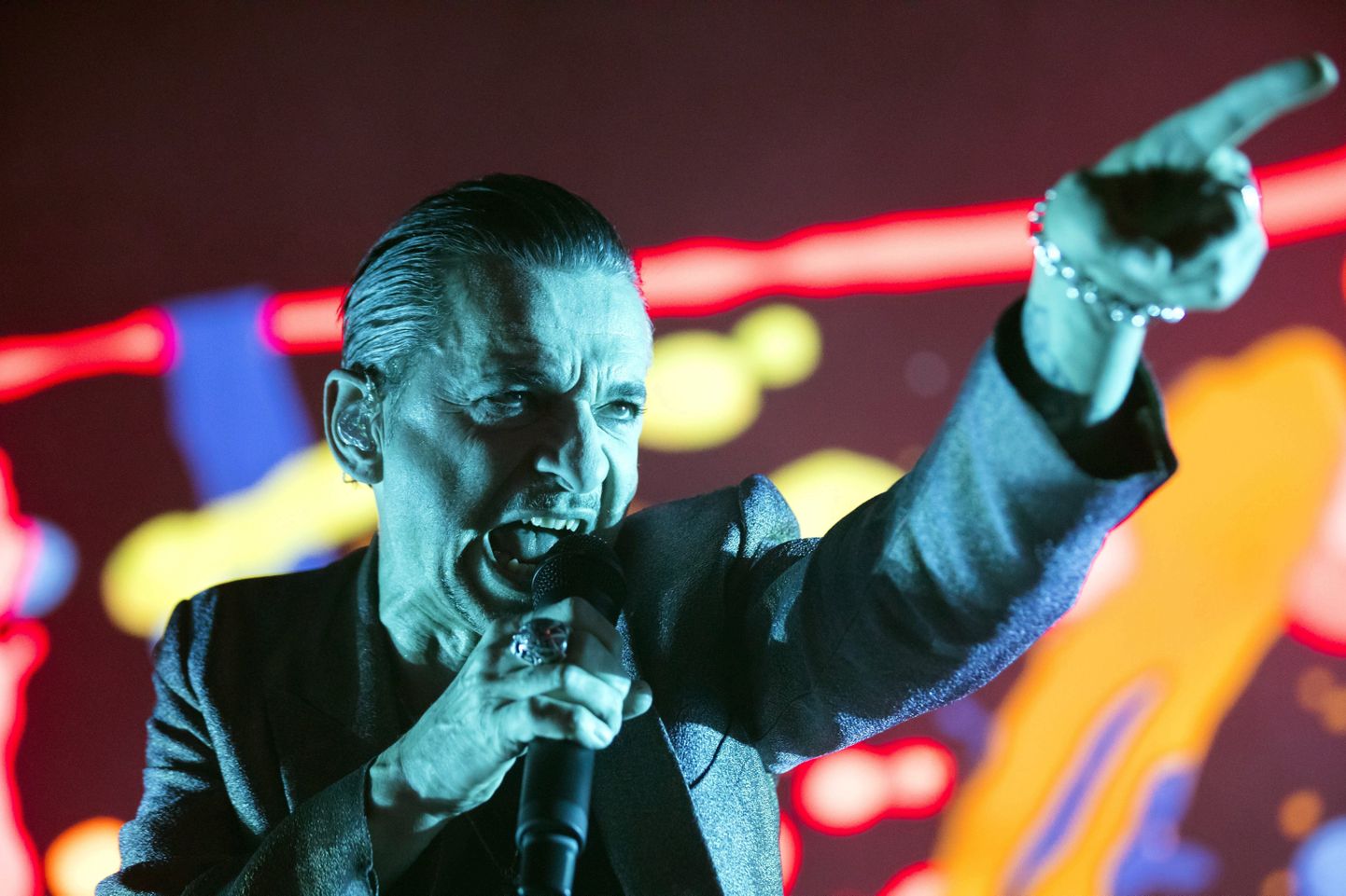 Дэйв Гэн во время концерта Depeche Mode в Будапеште, Венгрия, 2 февраля 2018 года.