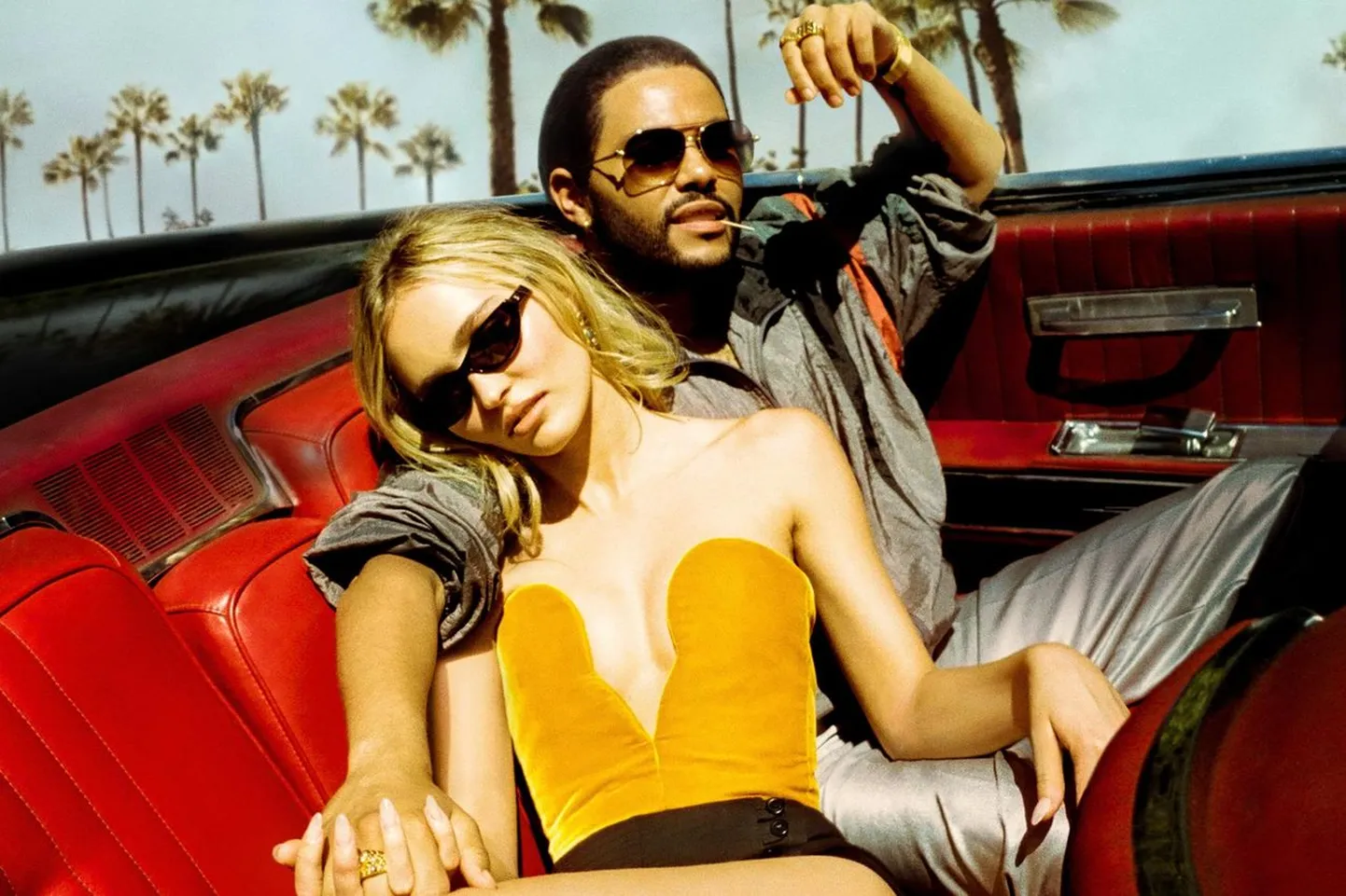 Pildil sarja «The Idol» peaosatäitjad Lily Rose Depp ja The Weeknd.