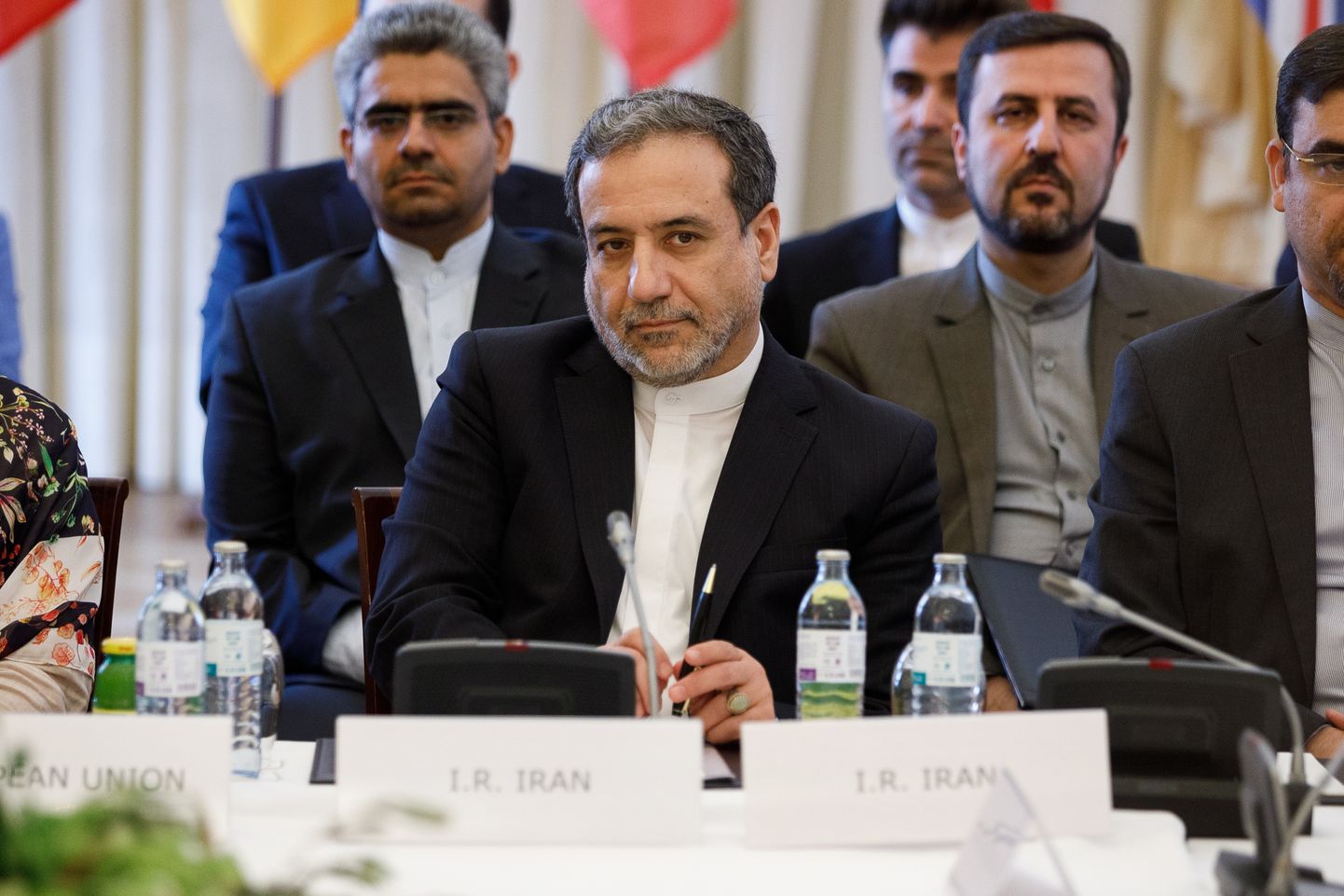 Iraani asevälisminister Abbas Aragchi pühapäeval Viinis Iraani tuumaleppe (JCPOA) ühiskomisjoni istungil.