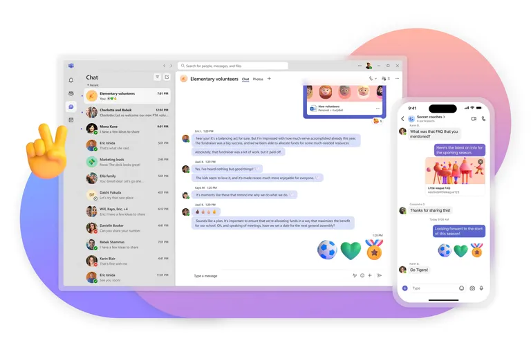 Microsoft reklaamib üleminekut kui valutut ja lihtsat ning tutvustab Teamsi kui tuttavat, aga palju moodsamat suhtlustarkvara.