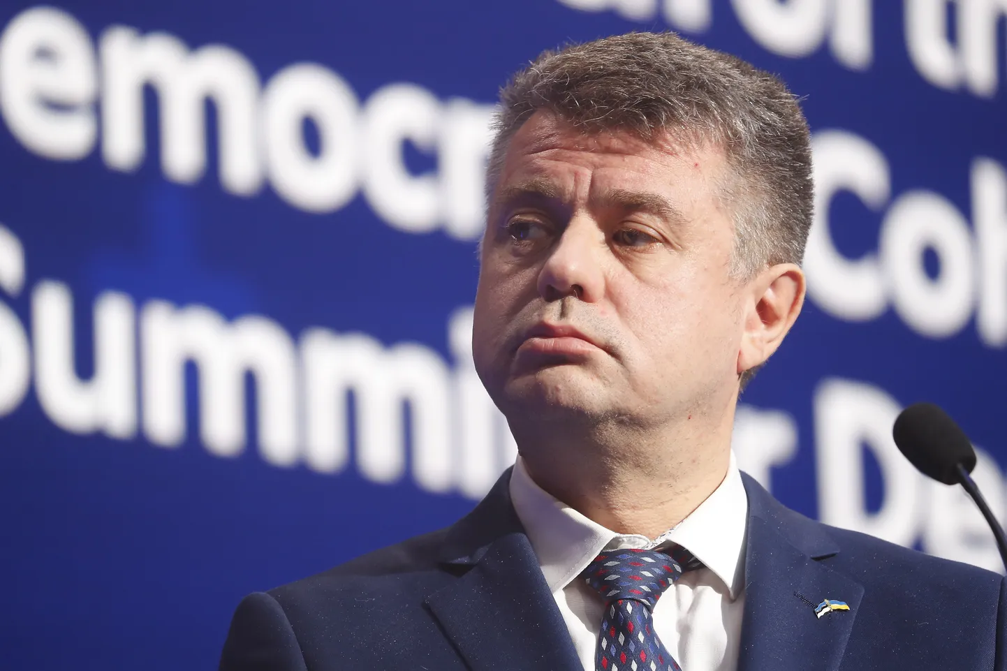 Министр иностранных дел Эстонии Урмас Рейнсалу на открытии группы «Технологии для демократии» во время Таллиннского цифрового саммита, Эстония, 10 октября 2022 года.