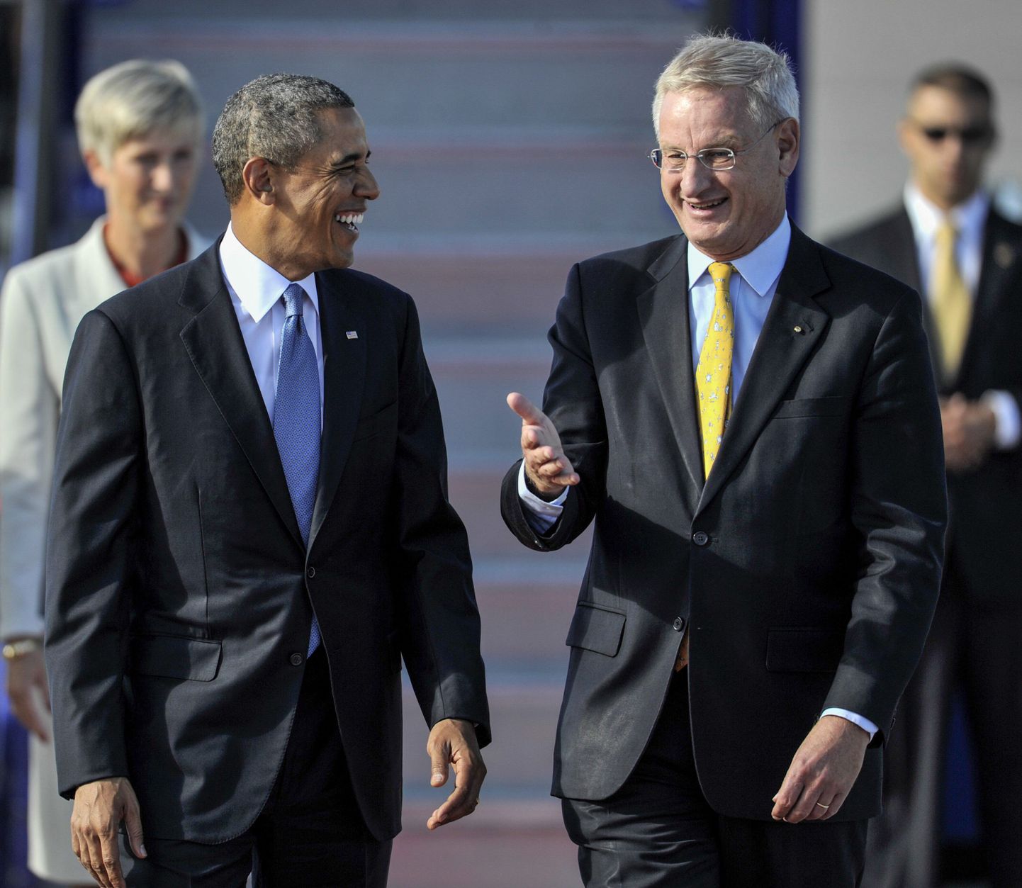 USA president Barack Obama ja Rootsi välisminister Carl Bildt Stockholmis.