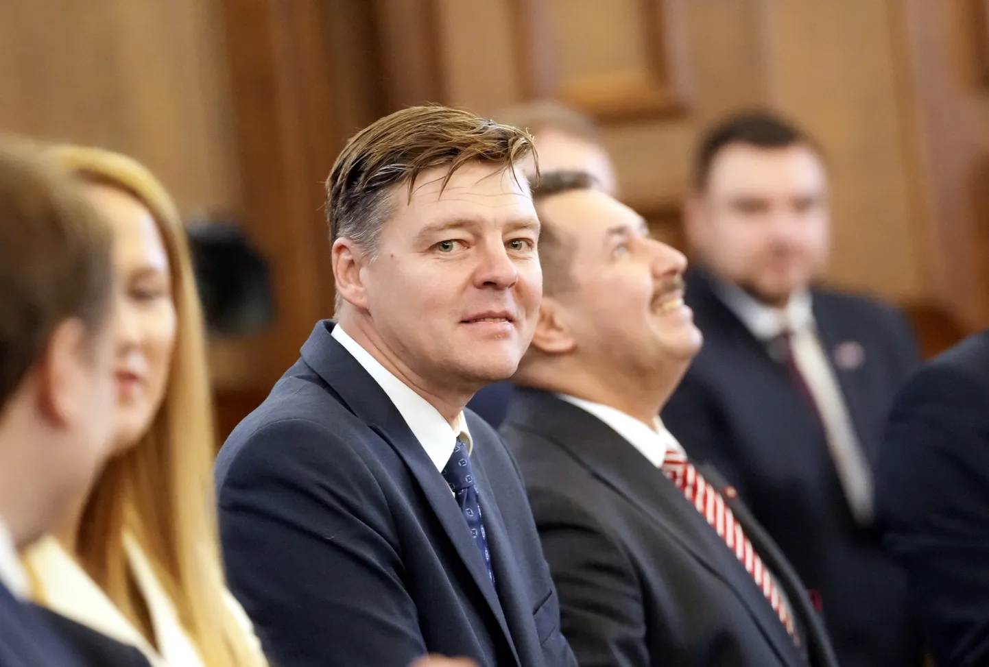 14. Saeimas deputāts Lauris Lizbovskis 14. Saeimas pirmās sēdes laikā