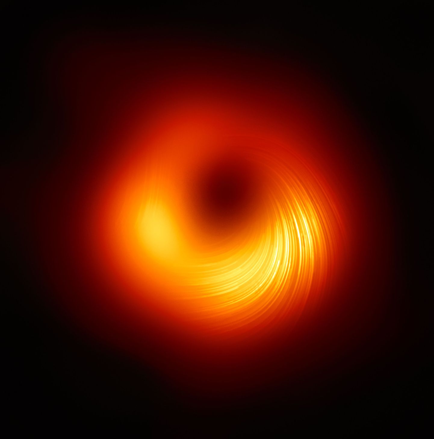Euroopa lõunaobservatooriumi avaldatud foto, millel on elliptilise galaktika Messier 87 keskmes asuv ülimassiivne must auk