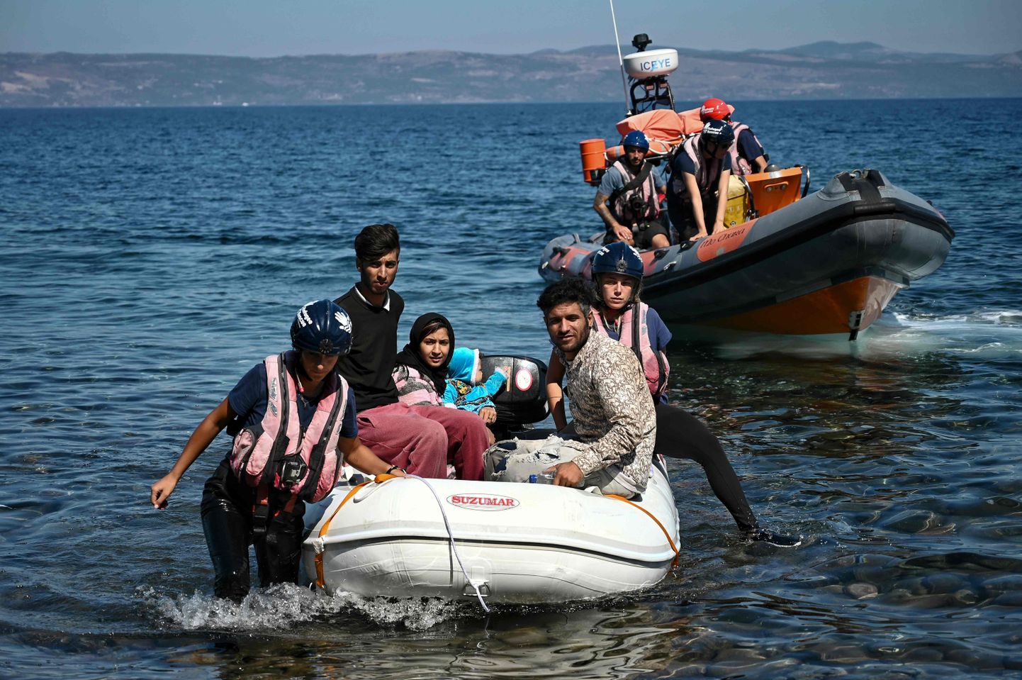 Türgist Kreeka Lesbose saarele jõudvad migrandid.