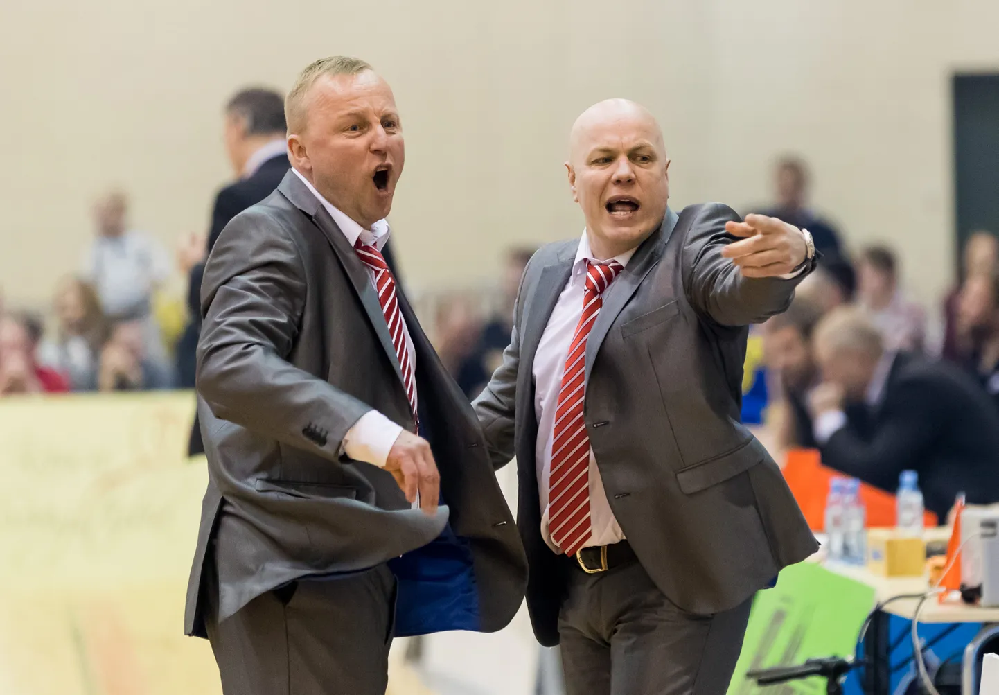 Rapla korvpallimeeskonna peatreener Aivar Kuusmaa ja abitreener Toomas Annuk.
