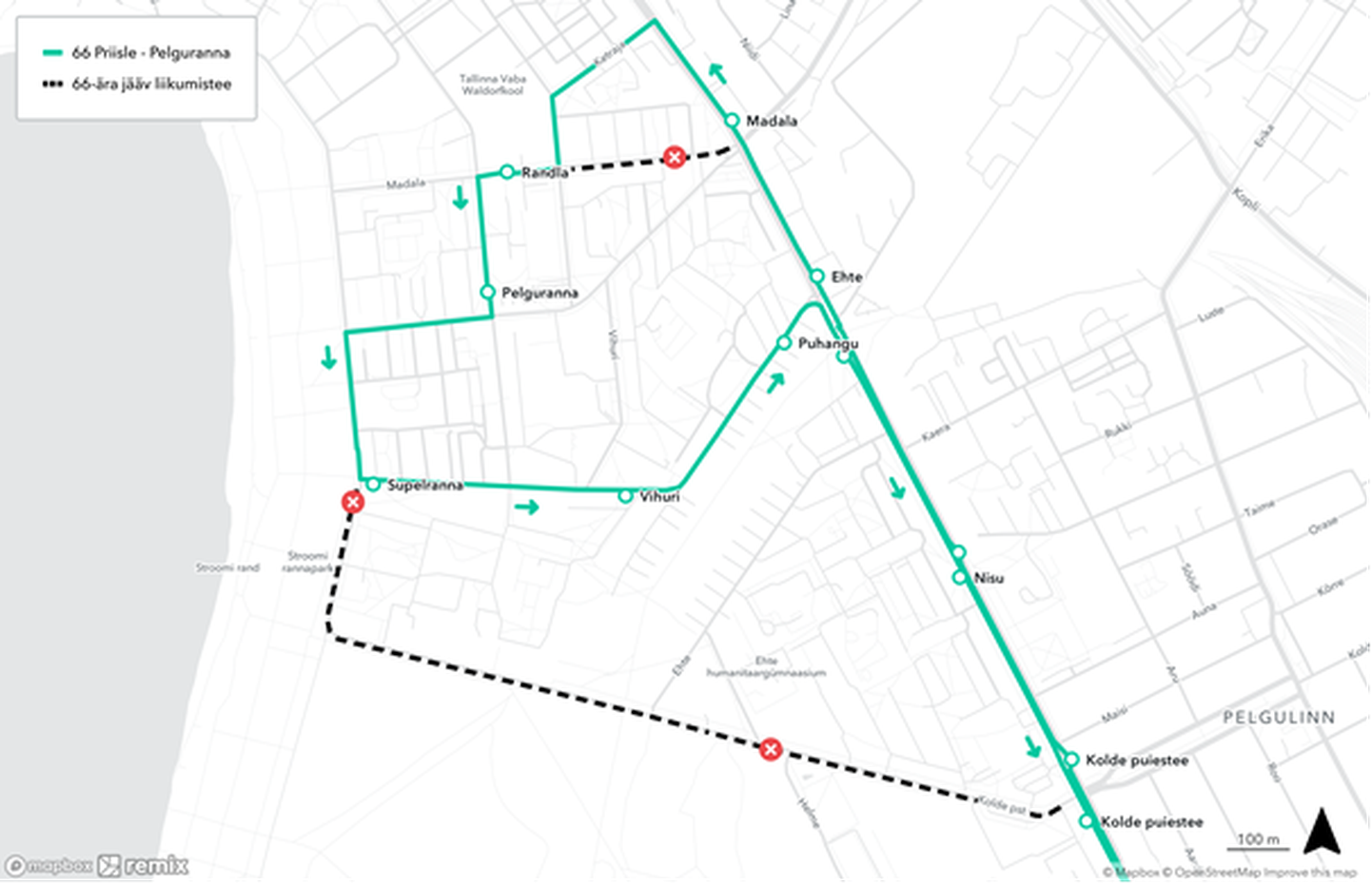 Из-за строительных работ на бульваре Кольде автобус маршрута № 66 будет направлен в объезд.