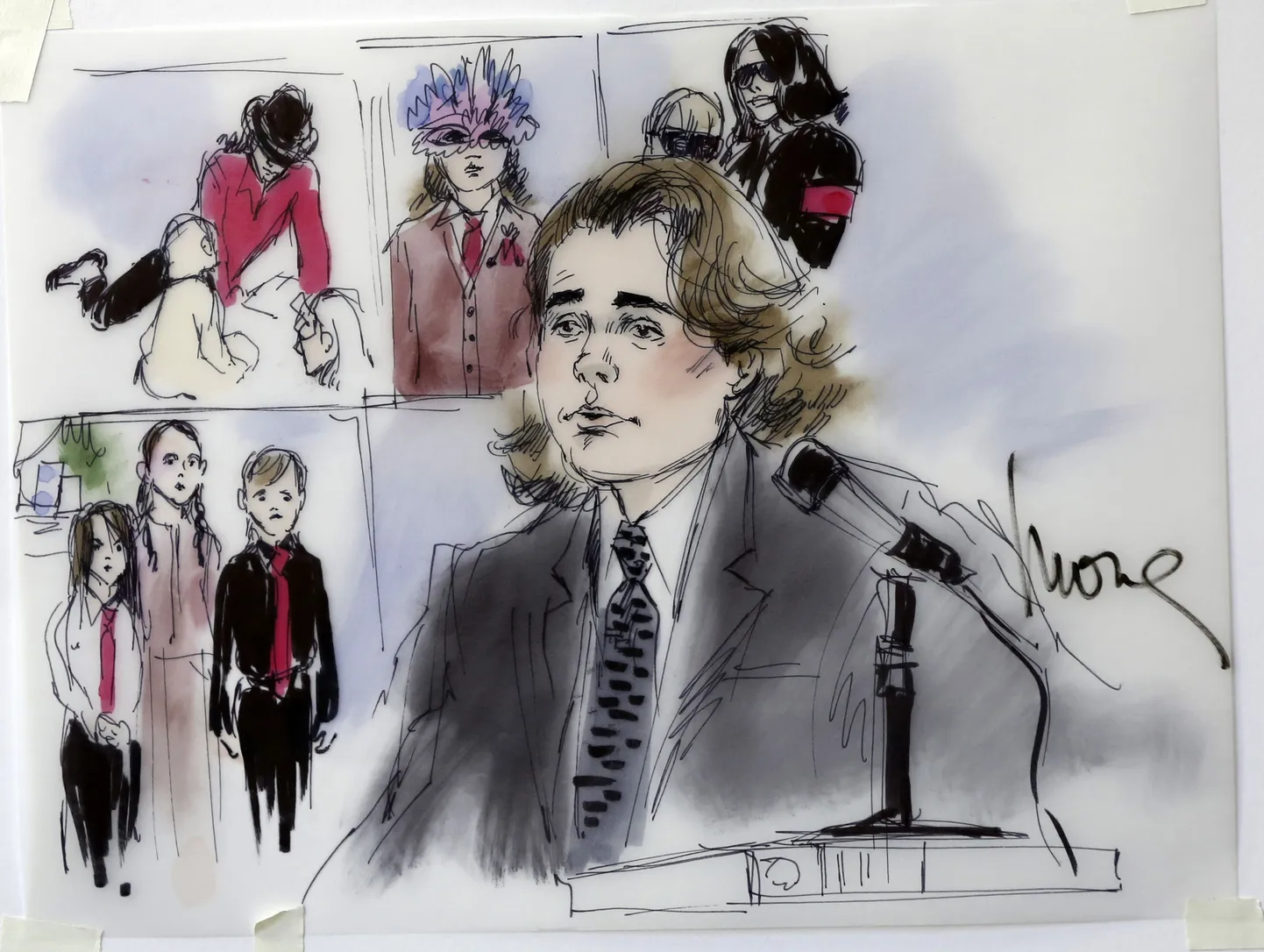 Prince Jackson kohtukunstniku visandil