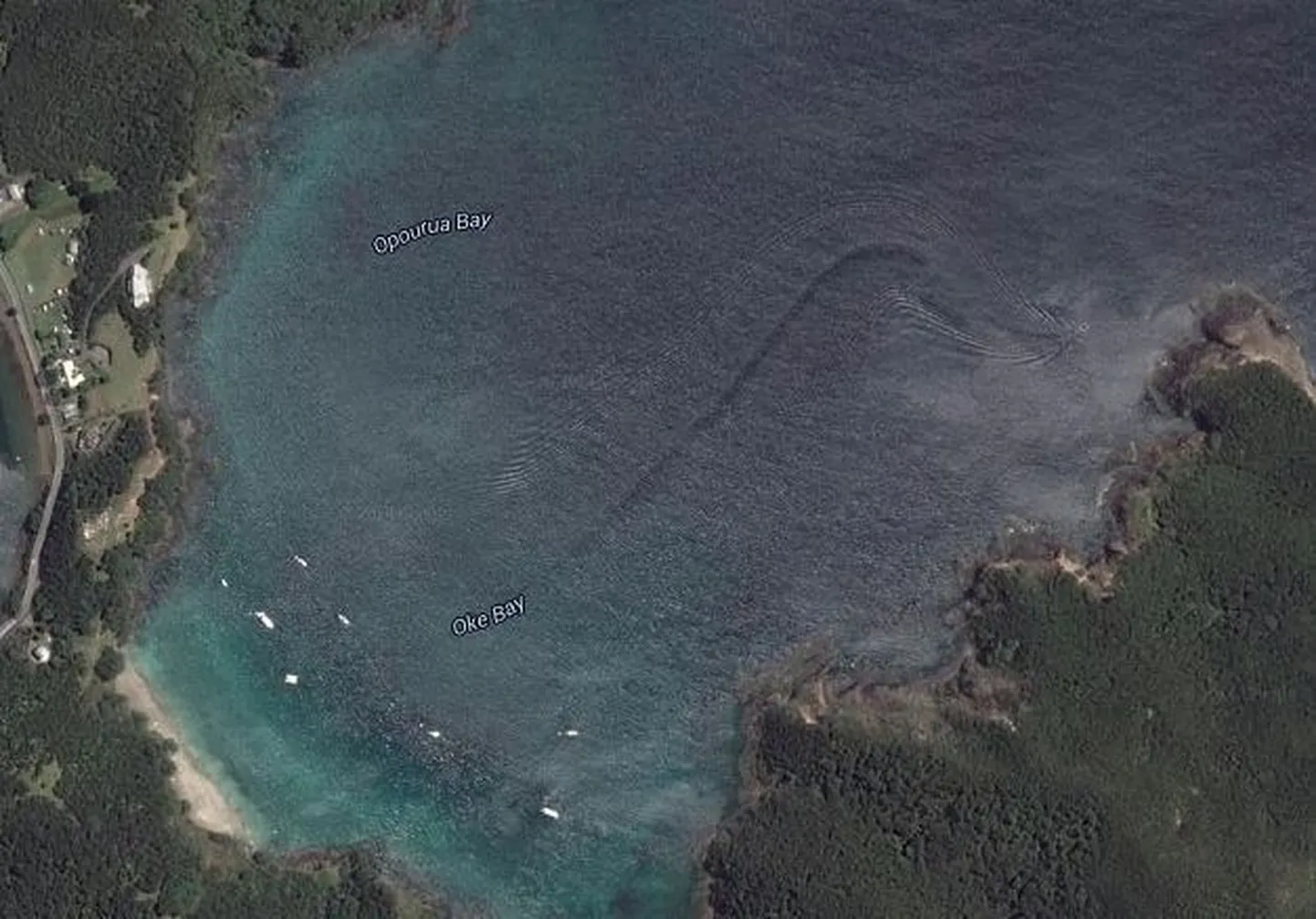 Google Earth kaart Uus-Meremaa Oke lahest