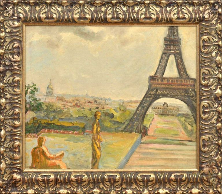 Rūdolfs Pinnis (1902-1992) "Parīze". 1937. Audekls, eļļa. 54x65 cm. Sākumcena 1 200 eur.