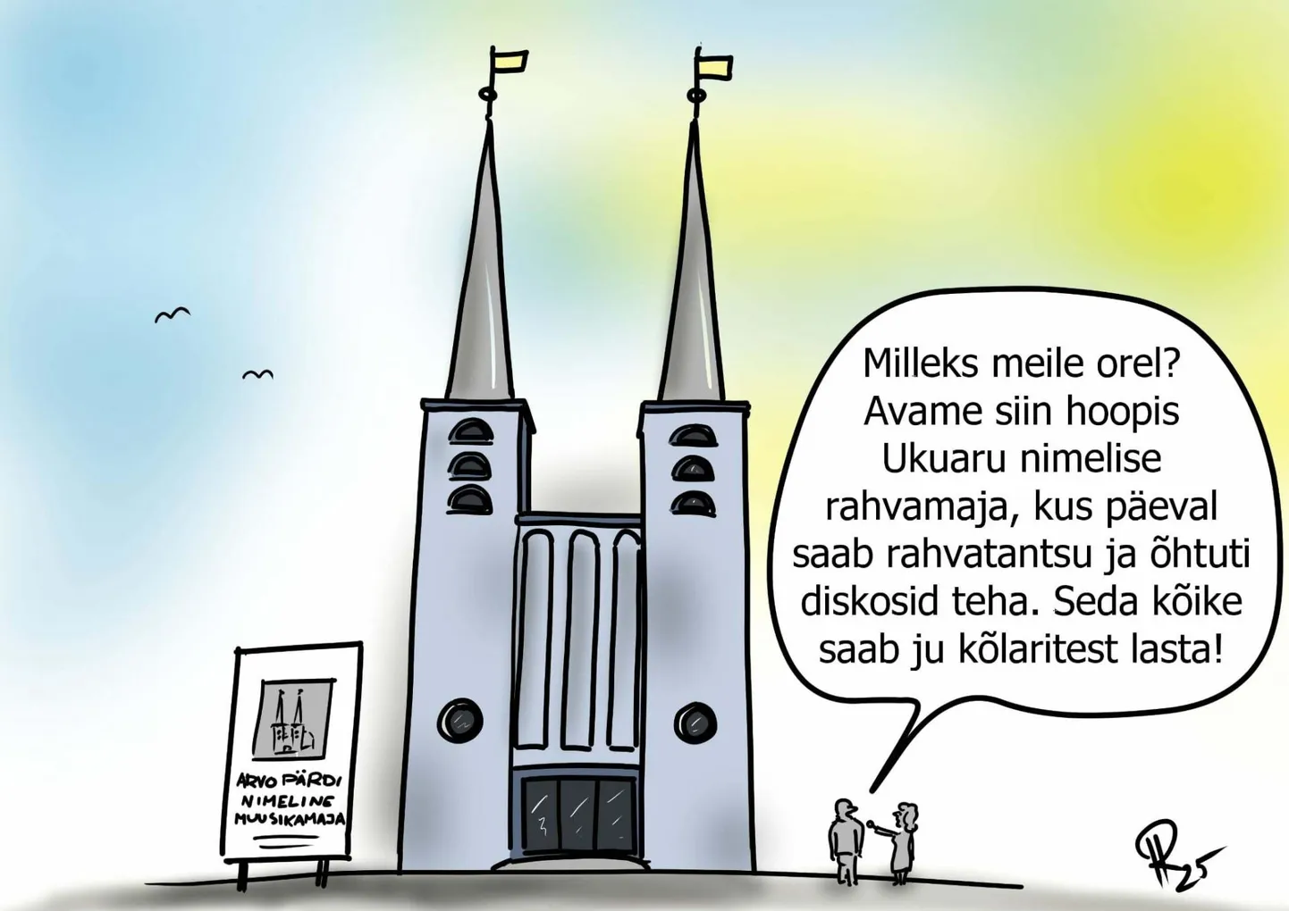 Nädala karikatuur "Ukuaru rahvamaja".
