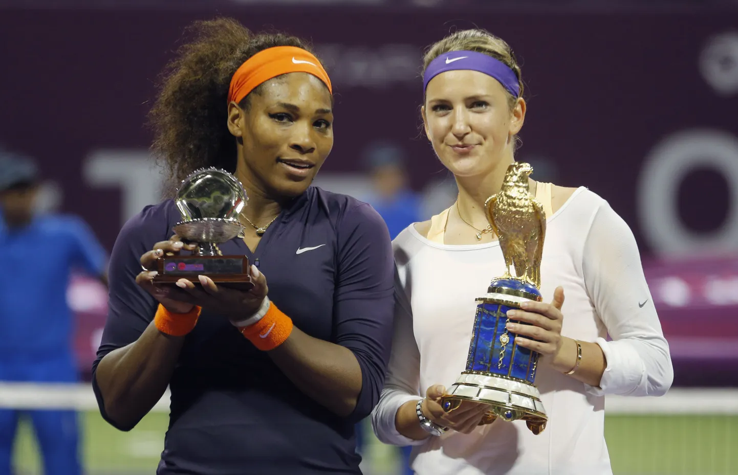Viktoria Azarenka (paremal) ja Serena Williams.