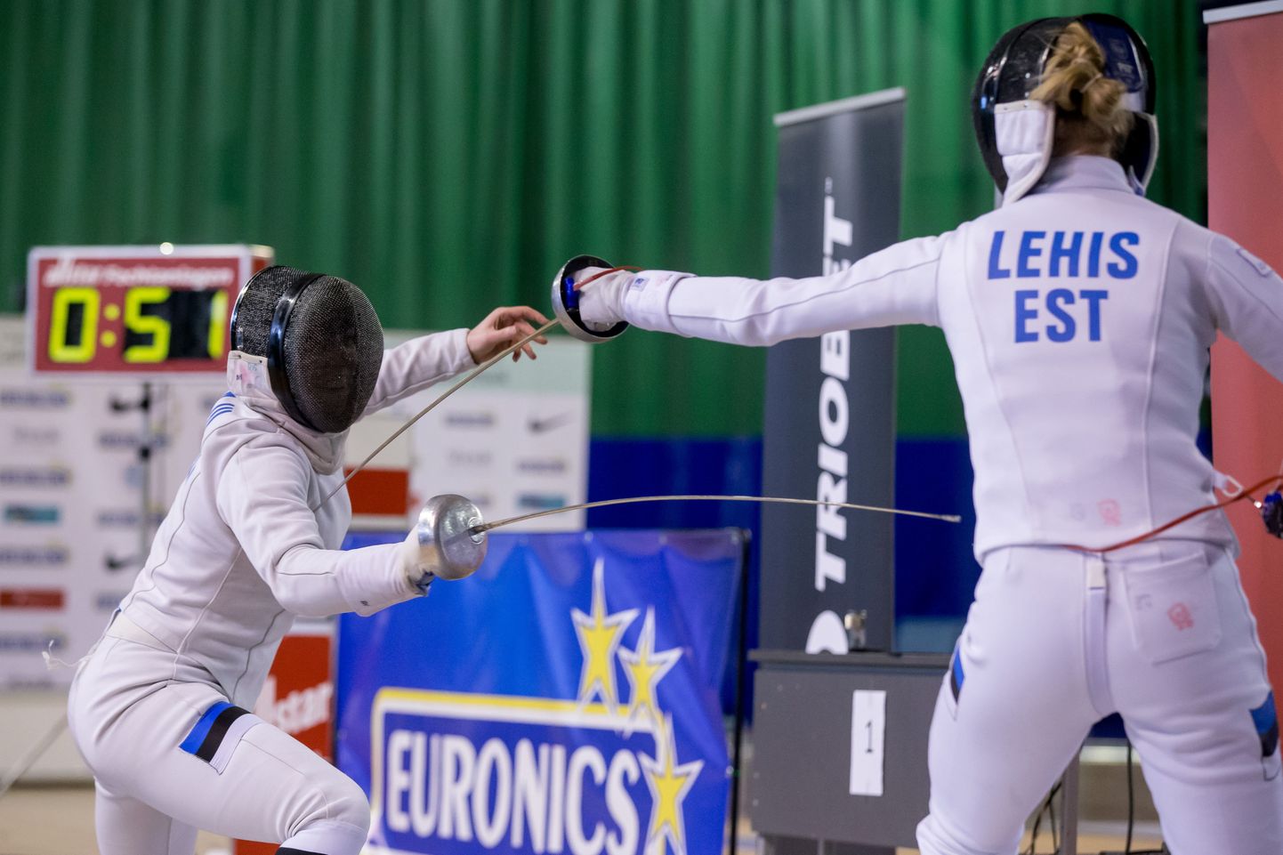 Nelli Paju (vasakul) ja Katrina Lehis eelmise aasta Tallinna lahiste meistrivõistluste finaalis. Suure tõenäosusega jäävad just nemad olümpiakoondisest välja.
