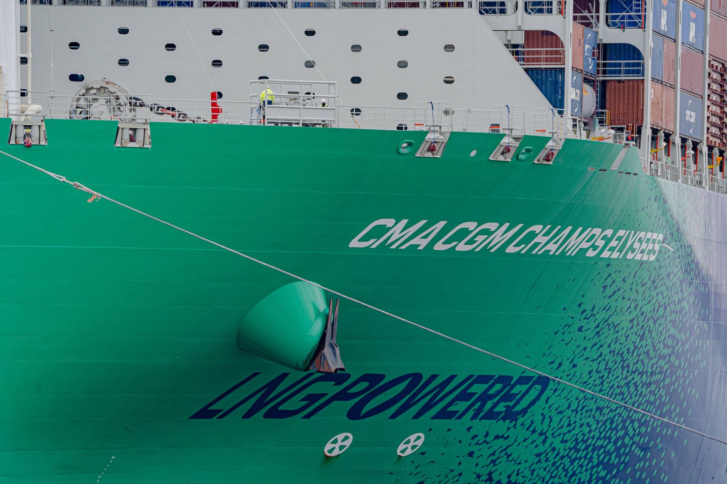 CMA CGM grupi 399 pikkune kaubalaev Champs Elysees kasutab kütusena veeldatud gaasi ehk LNG-d.