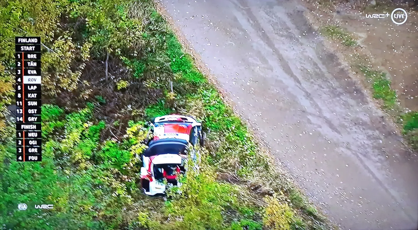 Takamoto Katsuta sõitis Soome ralli kaheksandal kiiruskatsel teelt välja.