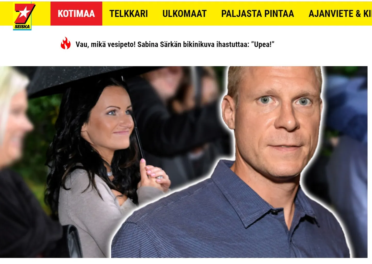 Eestis sündinud Helena Koivu (vihmavarjuga) ja Soome hokilegendi Mikko Koivu abielu on lahutamisel.