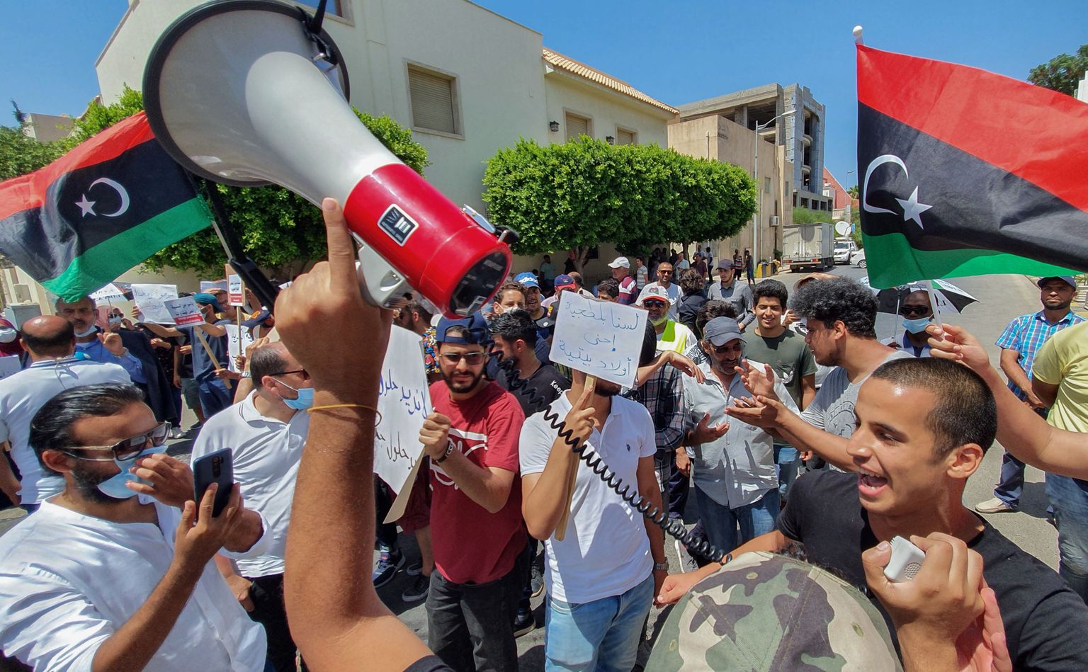 Meeleavaldajad Tripolis ühel varasemal samalaadesel protestiüritusel.