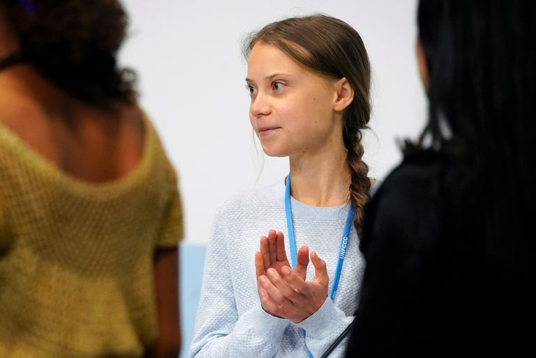 Greta Thunberg Madridis noorte kliimaaktivistide pressikonverentsil