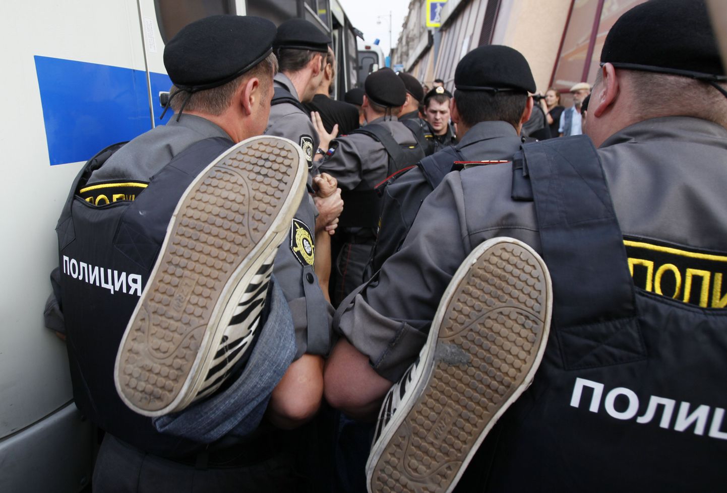 Moskva politseinikud aktsioonis.