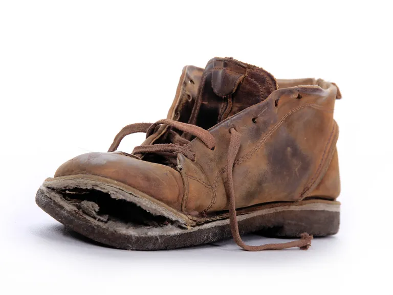 Old boot over white