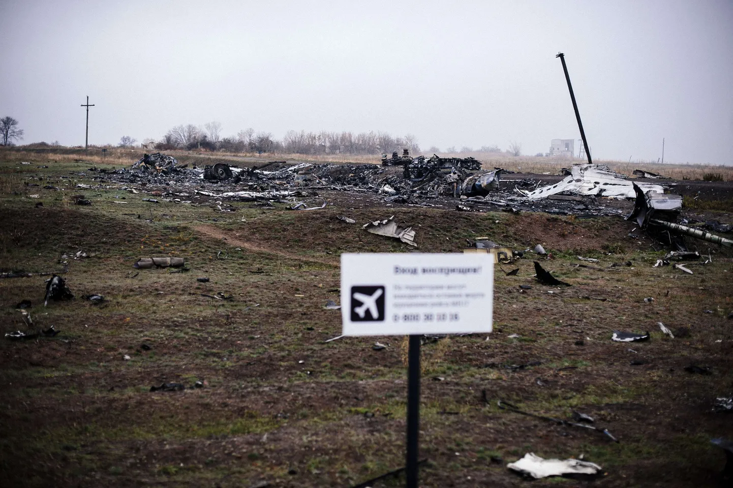 Malaisia reisilennuki tükid Ida-Ukrainas 7. novembril tehtud fotol.
