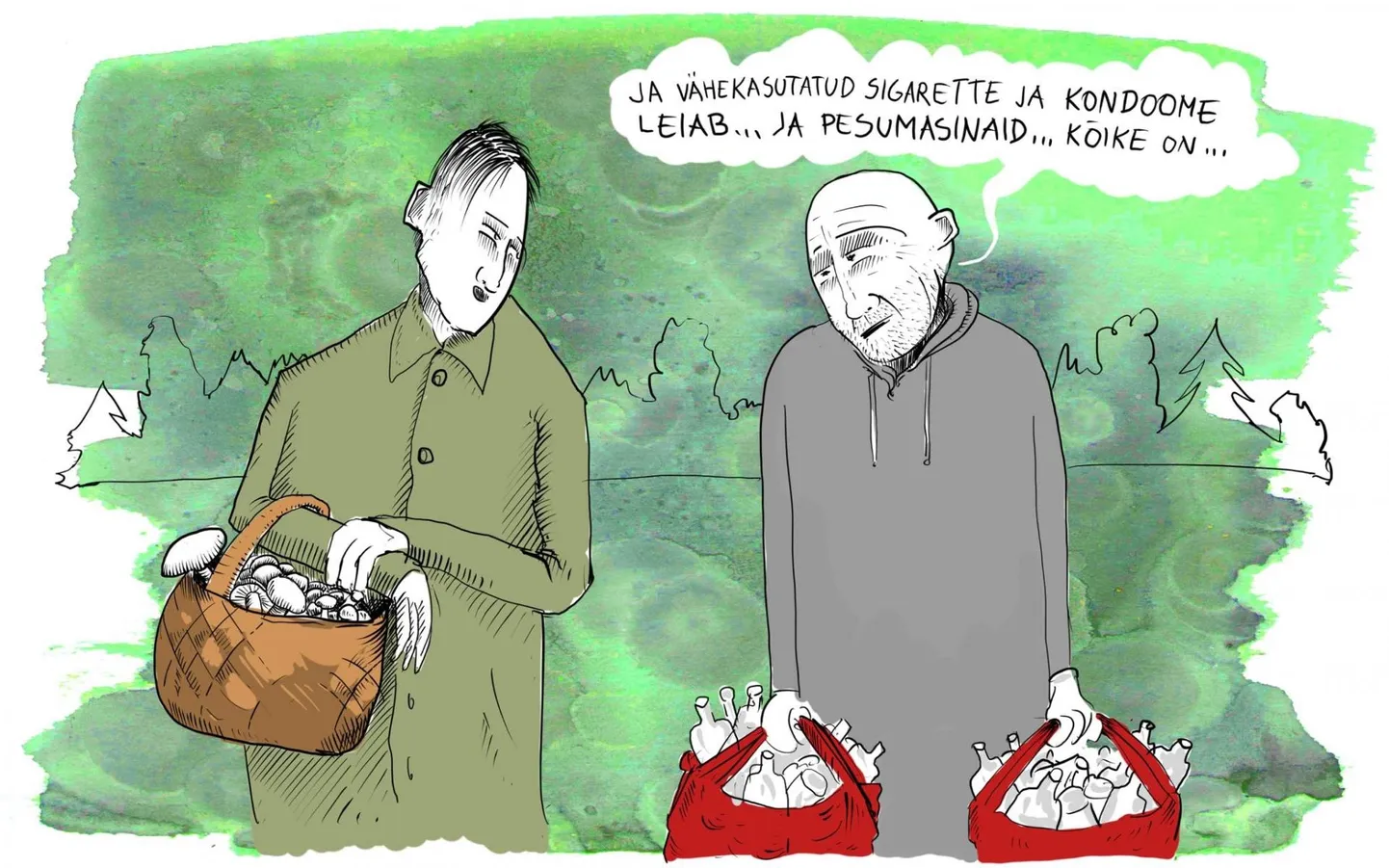 Seeni korjates võiks metsa alla poetatud väiksema prügigi sealt üles korjata.