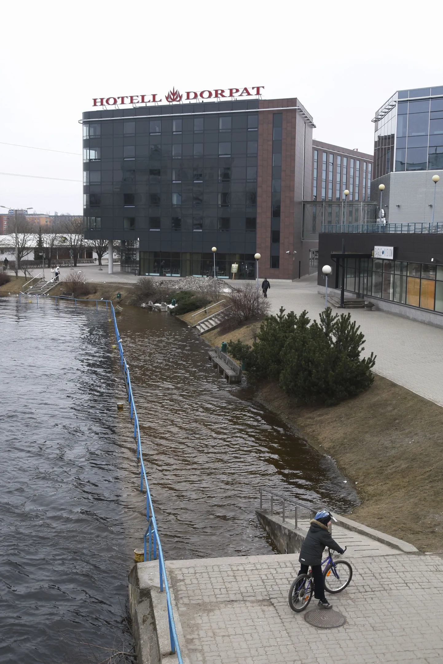 Emajõe vesi on Plasku juures juba üsna kõrgele roninud.