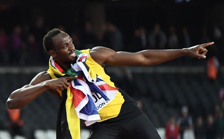 Usain Bolt haaras kaissu ka Suurbritannia lipu