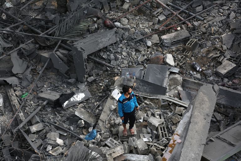 Un bâtiment de la bande de Gaza à Beit Lahia après une opération israélienne le 11 mai 2023. 