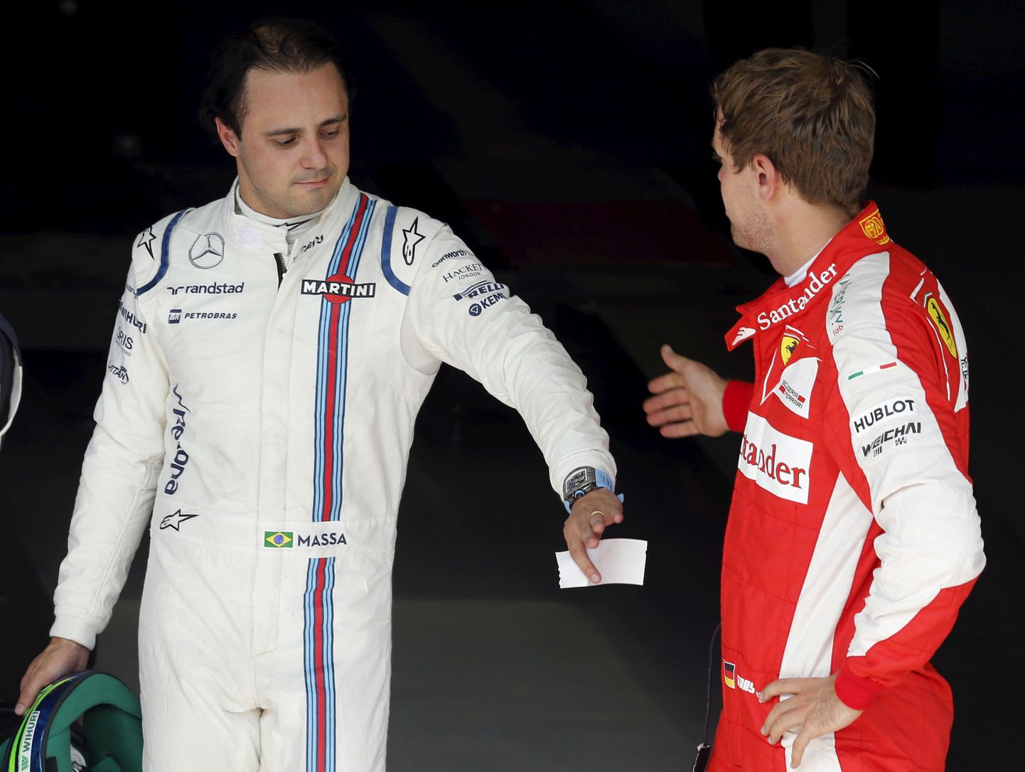 Felipe Massa (vasakul) ja Sebastian Vettel.