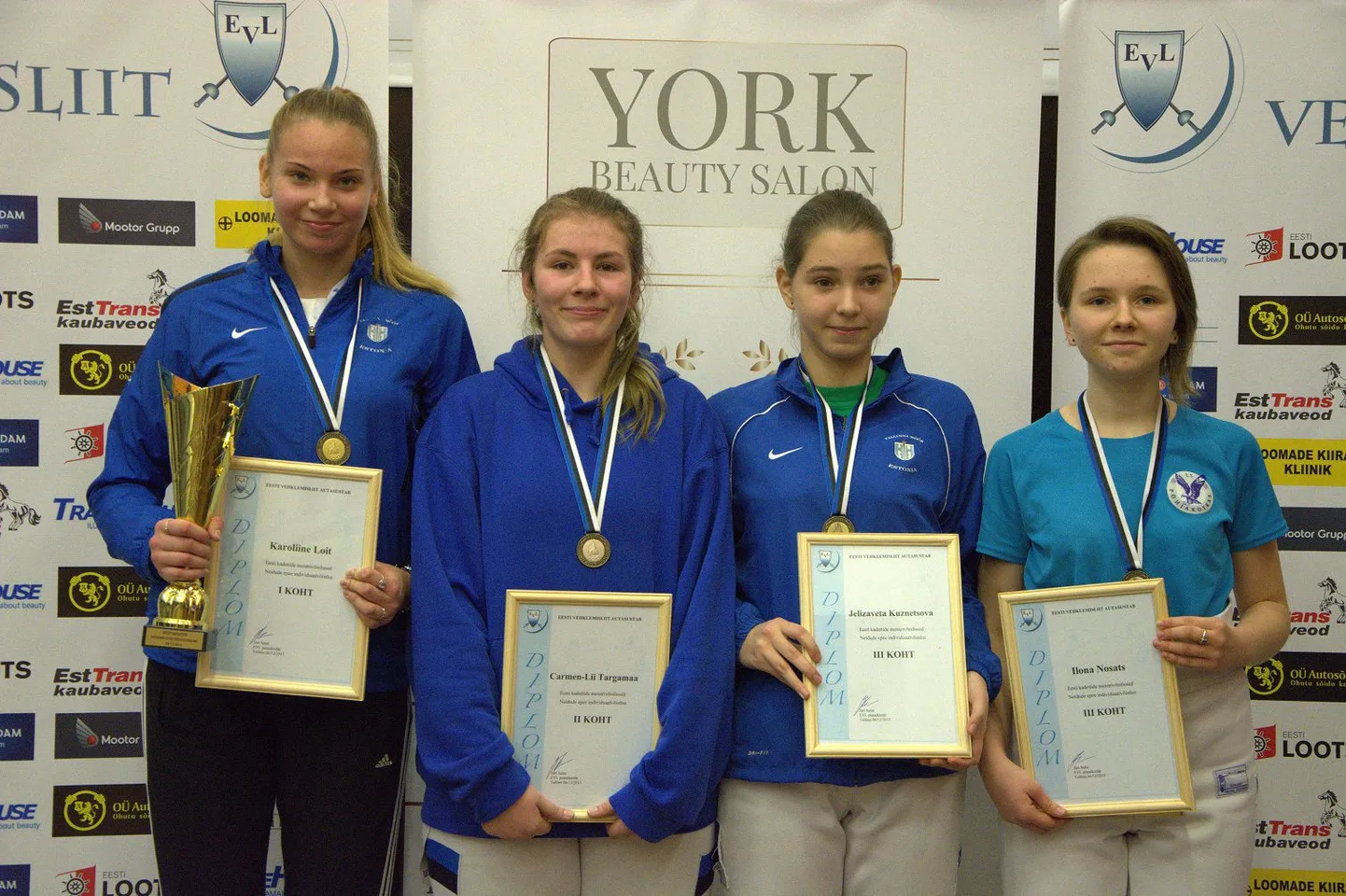 Vasakult: Karoliine Loit, Carmen-Lii Targamaa, Jelizaveta Kuznetsova, Ilona Nosats. Foto: Maarja Linnamägi
