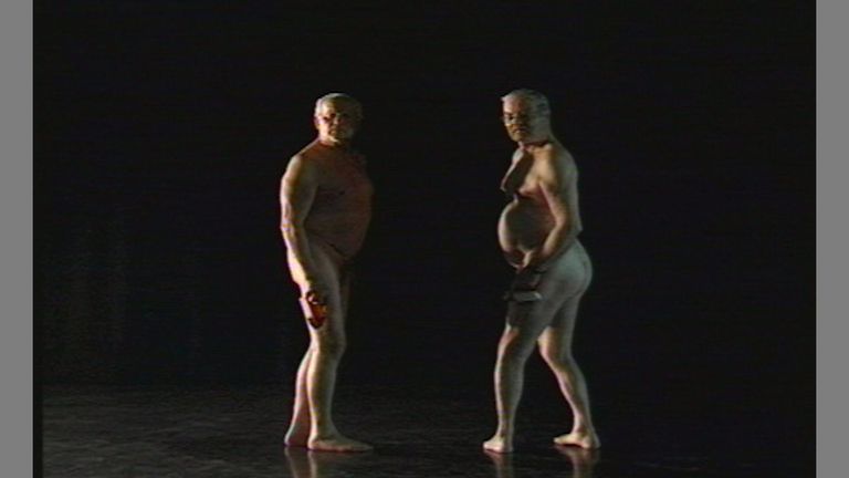 Ando Keskküla «Hingus», 1999. Interaktiivne videoinstallatsioon, Tartu Kunstimuuseum. 