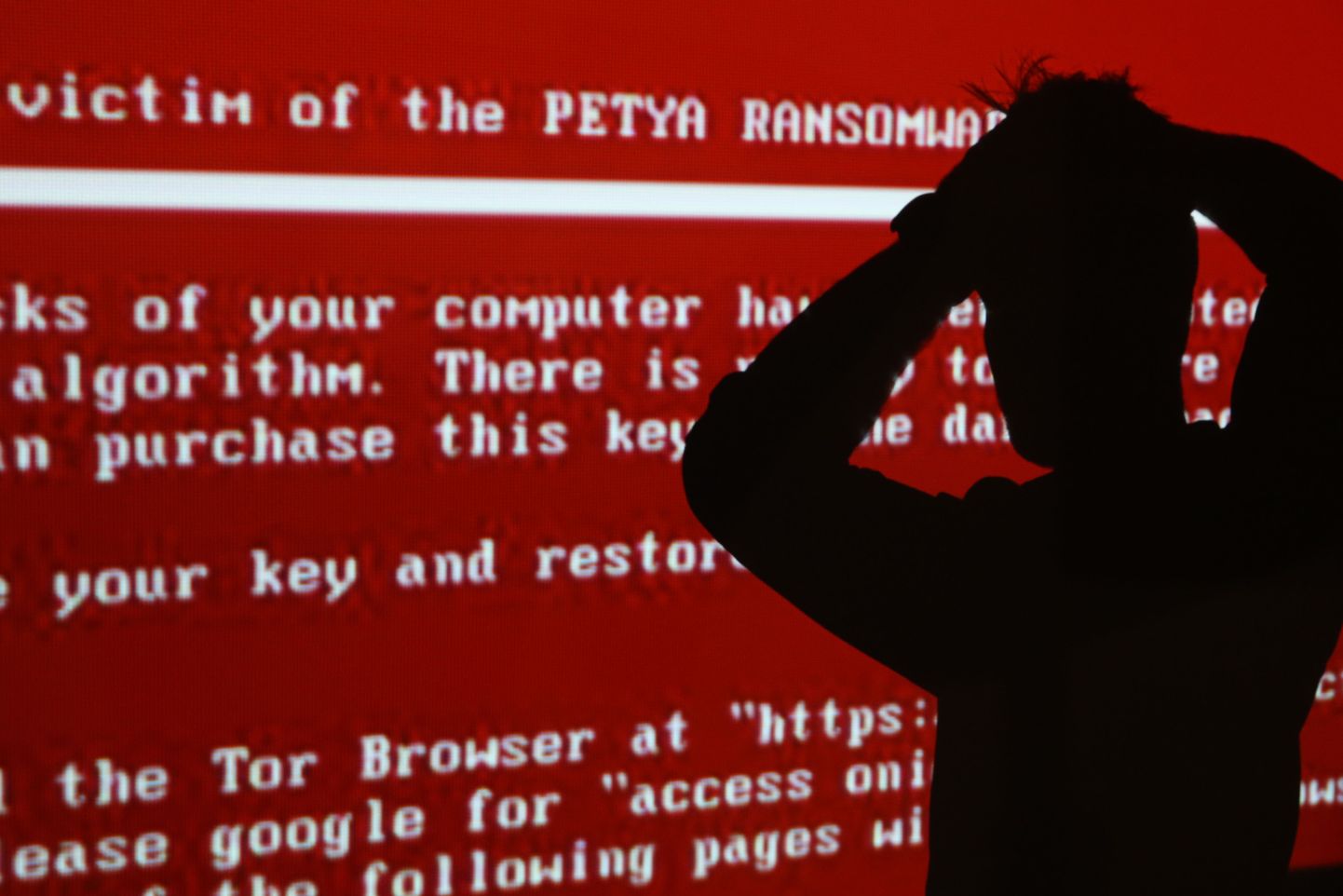 Palju pahandust teinud Petya nimelise viiruse poolt arvutiekraanidele kuvatud teade.