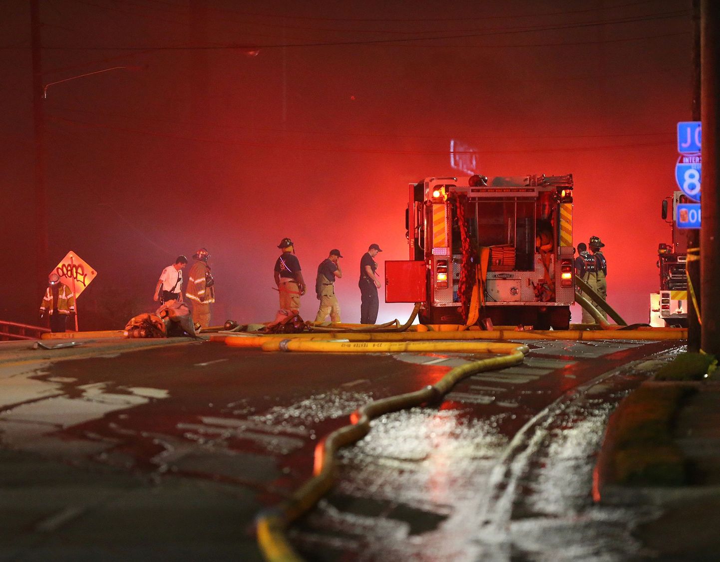 Atlandas tulekahju tõttu kokku varisenud maanteesild.