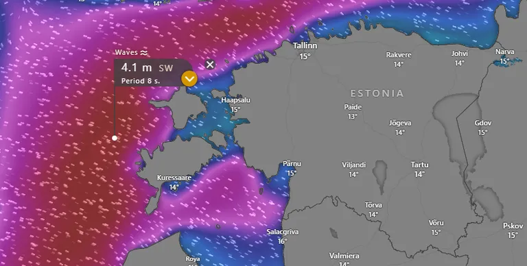 Pärast südaööd möllab Läänemerel torm.