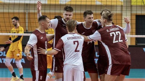 Latvijas volejbolisti Eiropas līgas mačā uzvar Kosovu