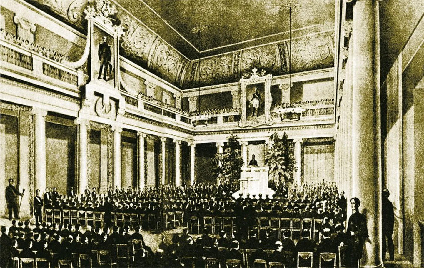 Georg Friedrich Schlateri lito ülikooli aulast aastal 1852. Kalvi Aluve, 1970.
