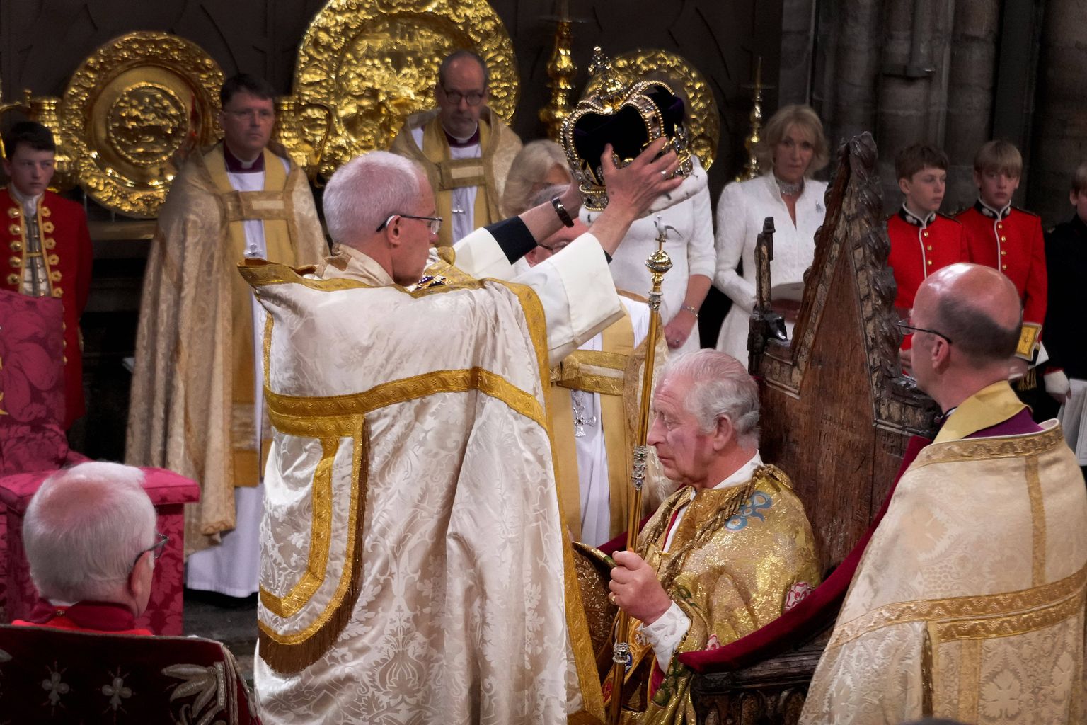 Canterbury peapiiskop Justin Welby kroonis Charles III Briti kuningaks 6. mail 2023 Londonis Westminster Abbeys