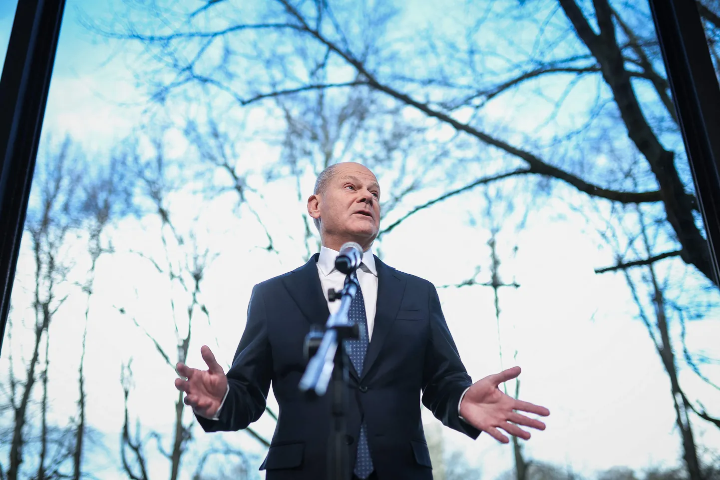 Saksamaa kantsler Olaf Scholz Hannoveris korraldatud pressiüritusel.