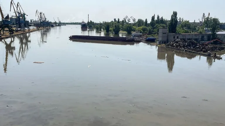 Затопленная часть Херсона.