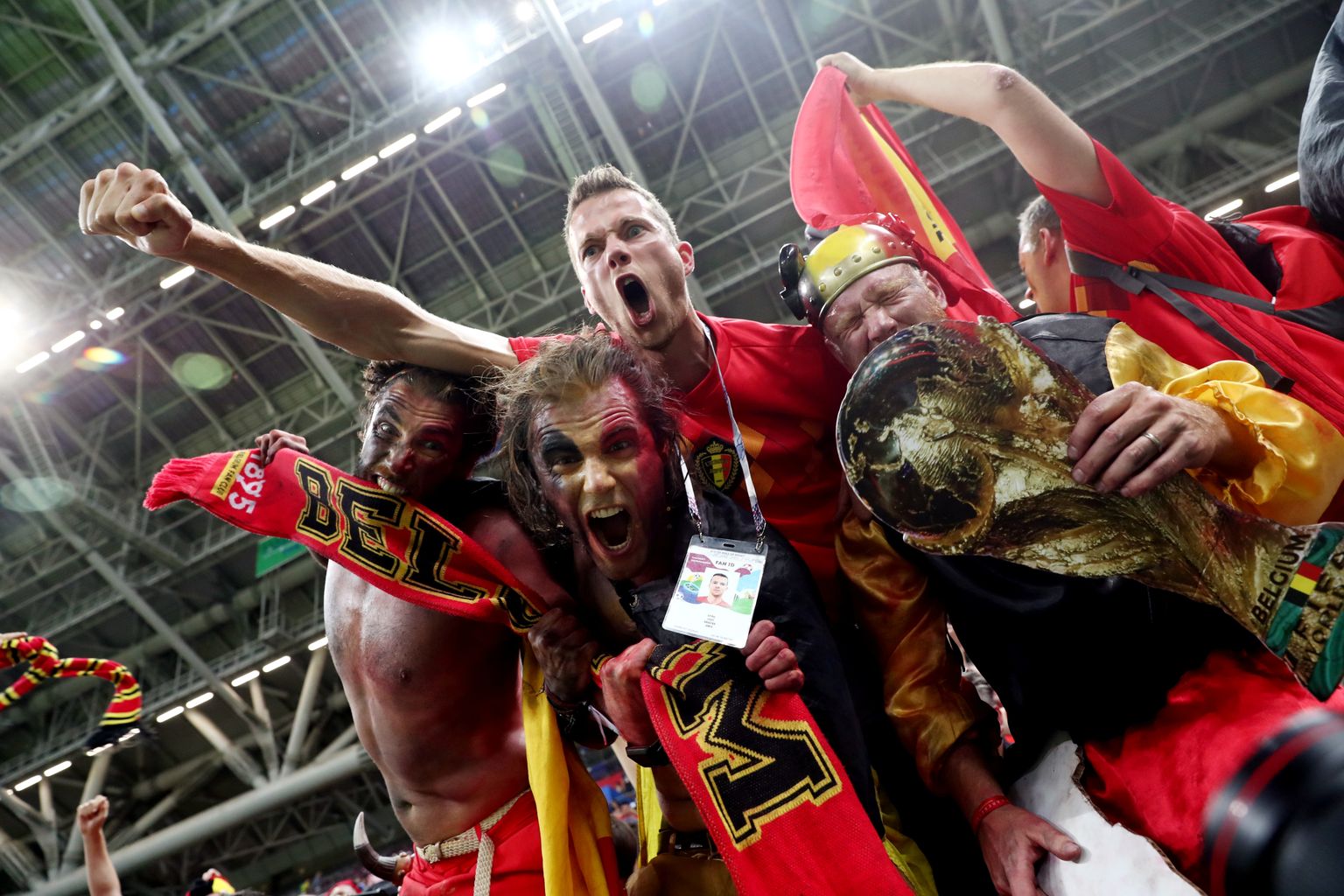 Pildil Belgia fännid. Hiinlasi tuli MMile kohale kordades rohkem, kui belglaseid.