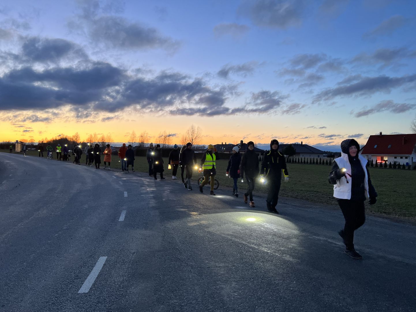 Möödunud nädalal matkasid kohalikud Järve teel taskulampide valgel, et näidata, kui suur murekoht on valgustuse puudumine sellel teelõigul.