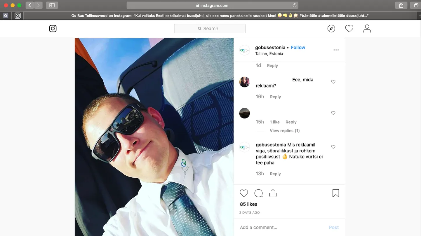 Kuvatõmmis Instagramist.