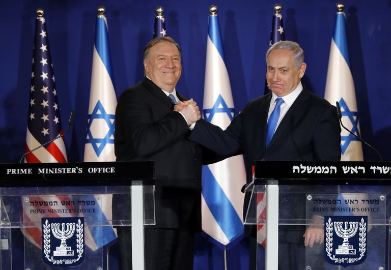 Mike Pompeo (vasakul) ja Benjamin Netanyahu kohtumine. 
