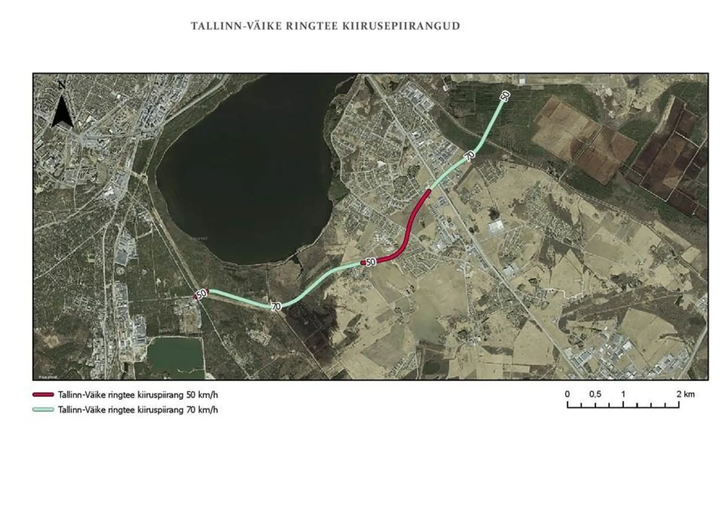 Skeem planeeritava Tallinna väikese ringtee asukoha kohta
