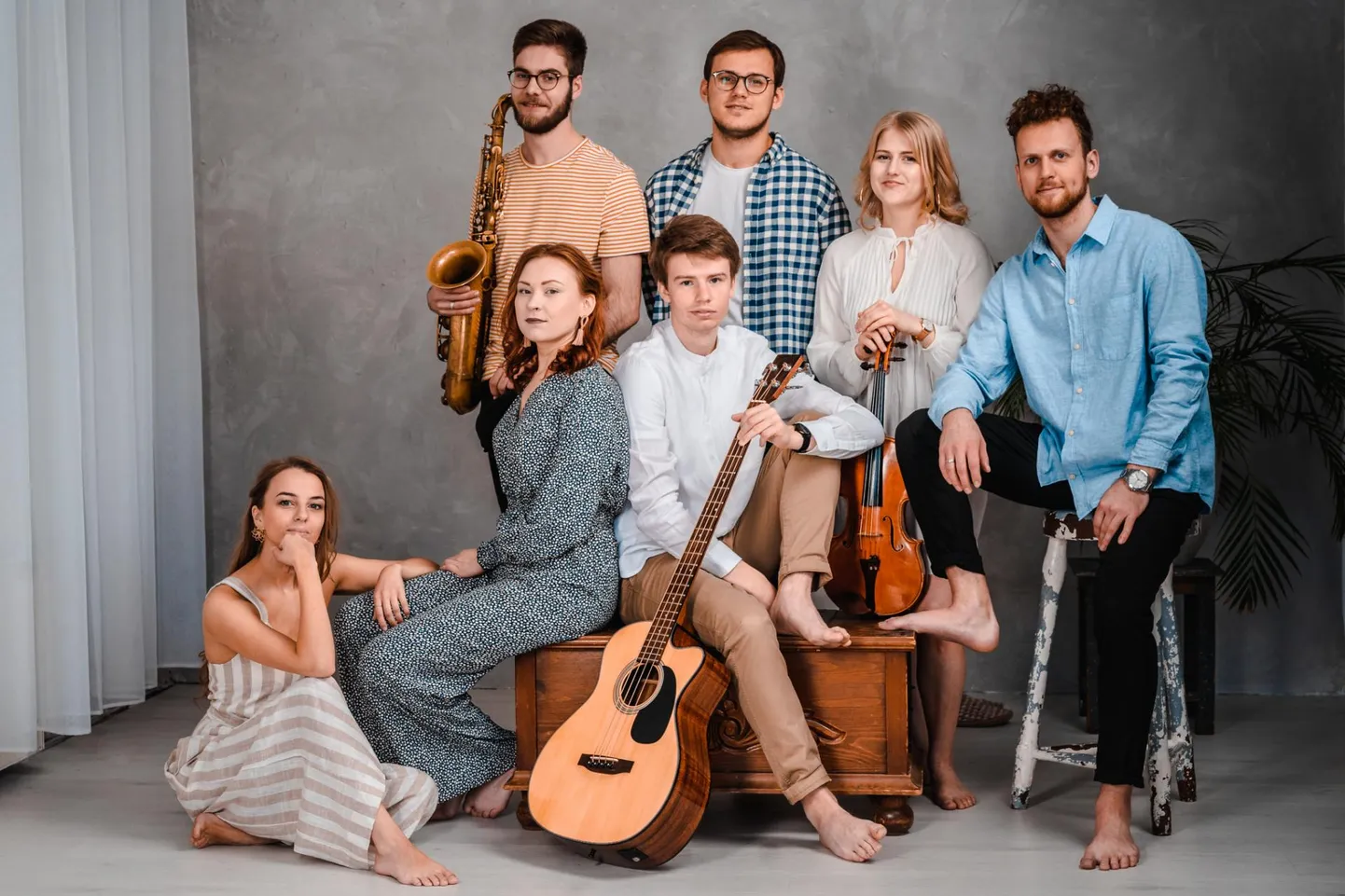 Muusikaline kollektiiv Pillikud ühendab endas jazz-folk-pop stiilid ning ammutab inspiratsiooni eesti keelest, loodusest ja rahvakultuurist. Pildil (üleval poisid vasakult) Tobias Tammearu, Jan Kulbin ning (alt vasakult) Marianne Leibur, Jana Kütt, Kristjan-Robert Rebane, Ann Mäekivi ja Karl Madis Pennar.