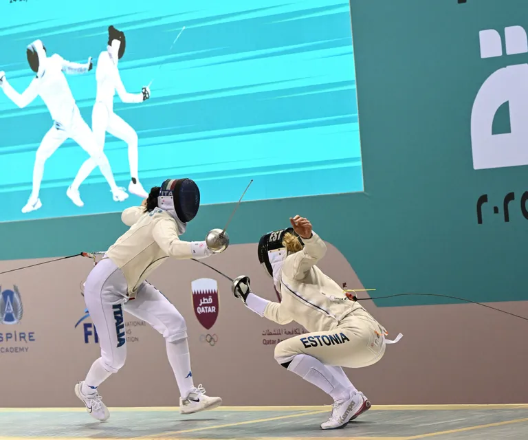 Epeevehkleja Nelli Differt (paremal) saavutas Doha GP-etapil 2. koha.