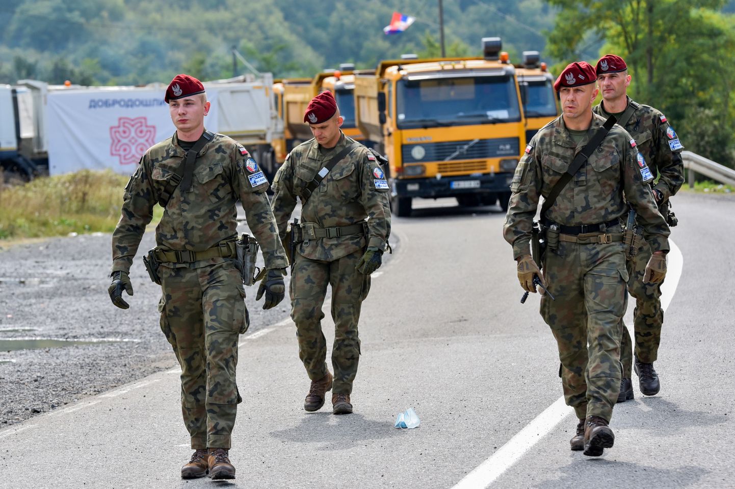 Poola sõdurid rahuvalvemissioonil KFOR Kosovos 28. september 2021.