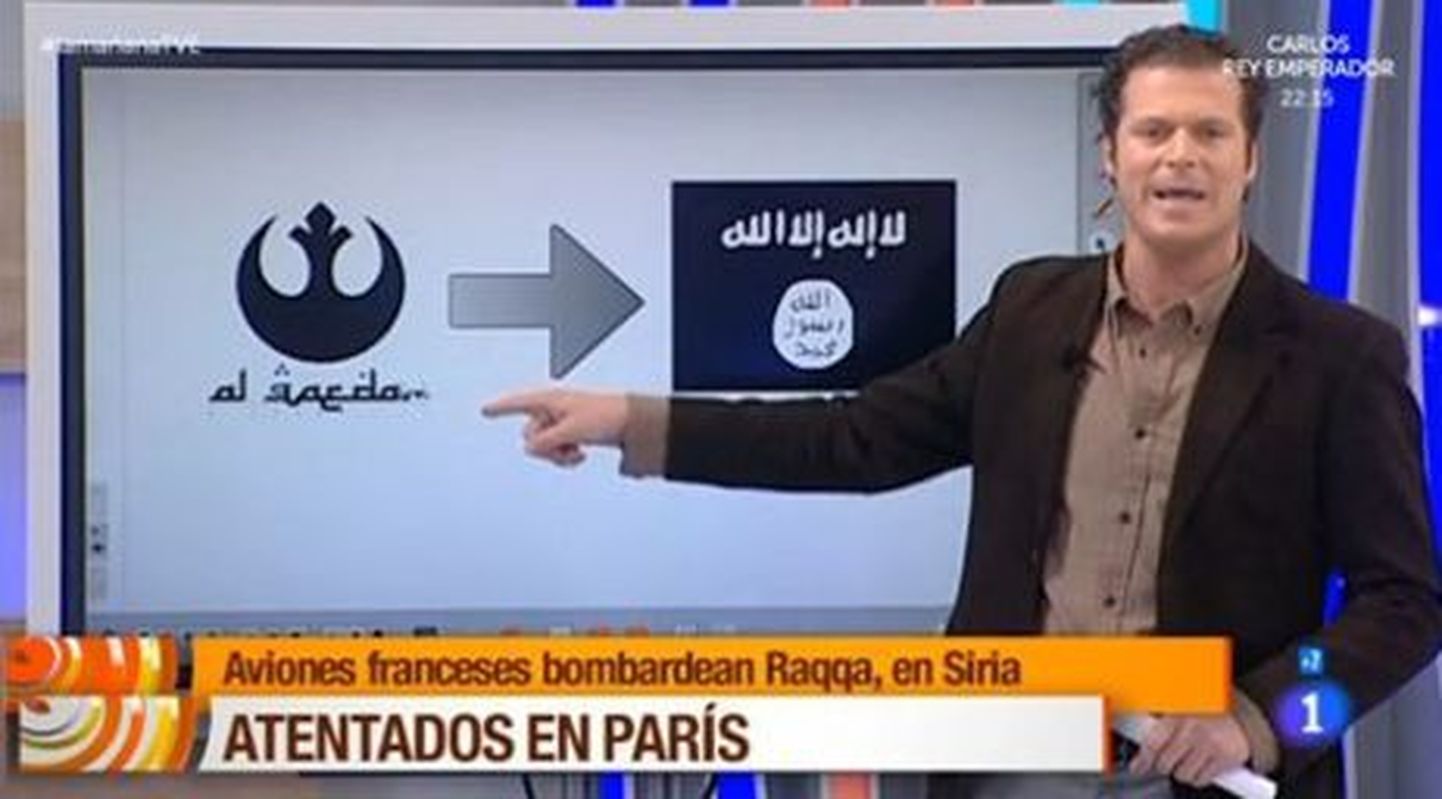 Hispaania reporter kasutas al-Qaedast rääkides kogemata «Tähesõdadest» tuntud logo