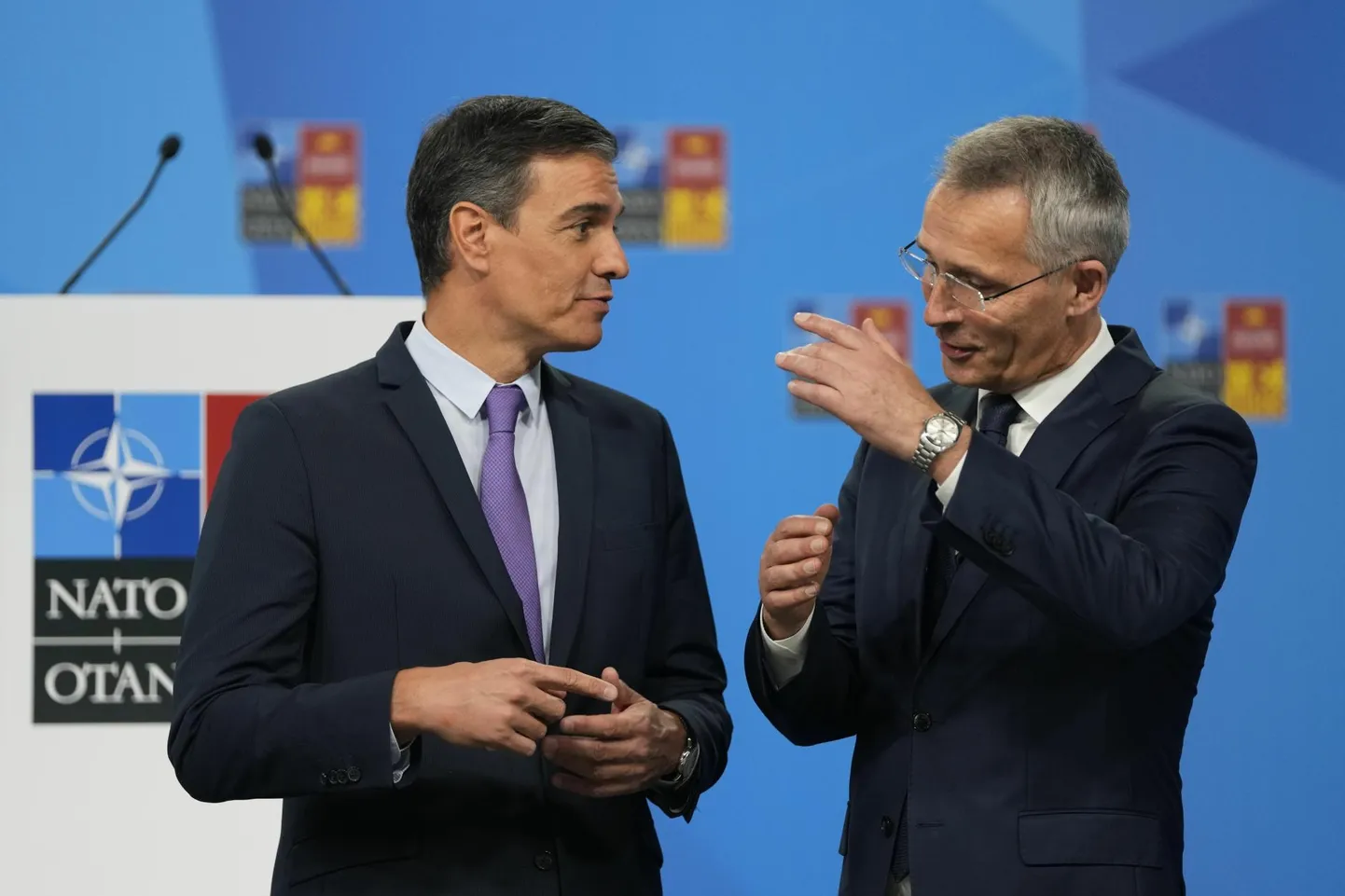 Hispaania peaminister Pedro Sánchez ja NATO peasekretär Jens Stoltenberg.